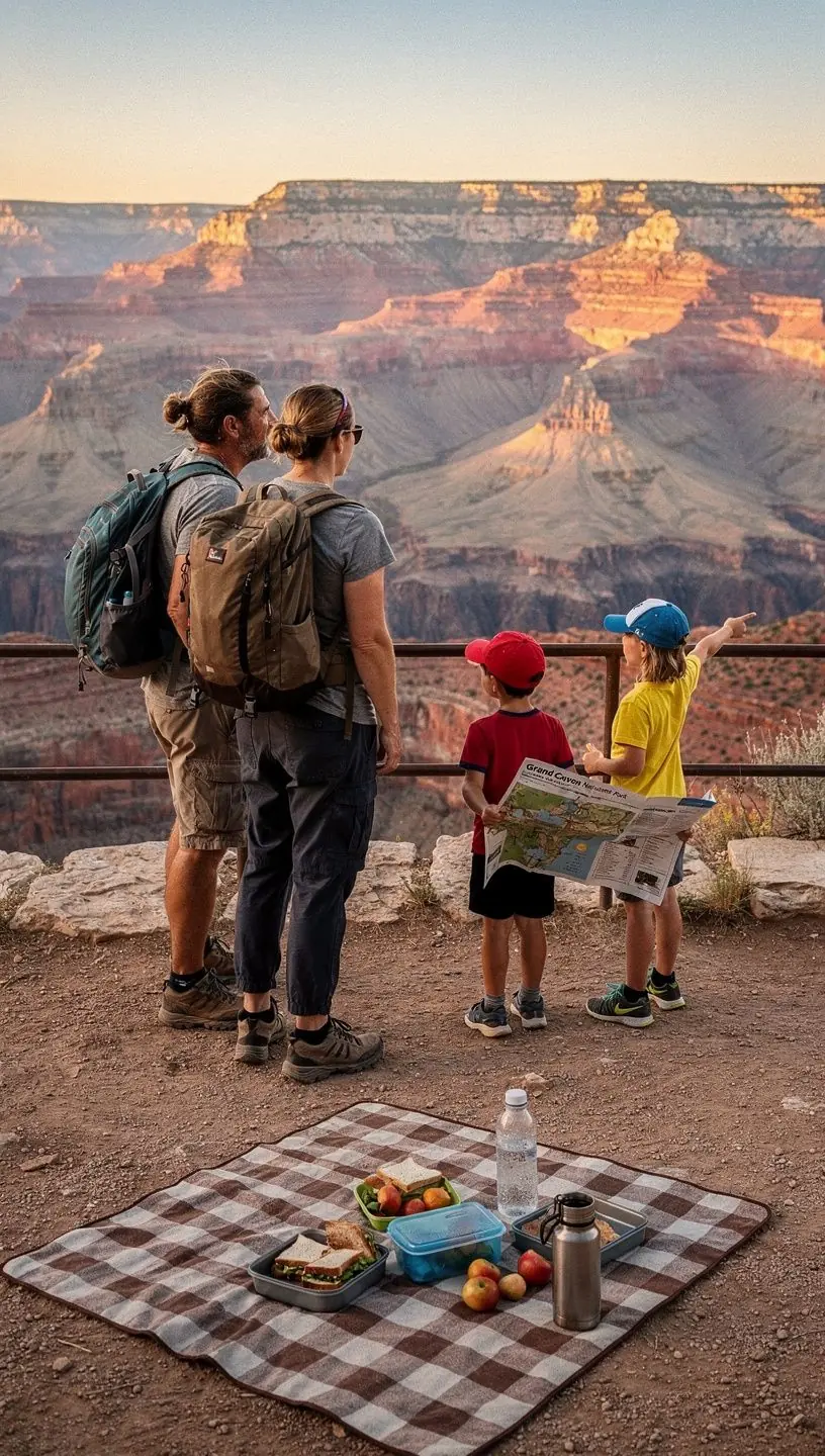 Список упаковки с необходимыми вещами для путешествия на природу, лежащий на столе.